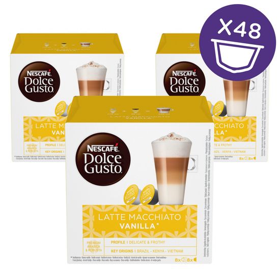 NESCAFÉ Dolce Gusto Latte Macchiato kava aroma Vanilije 188g (16 kapsul), trojno pakiranje