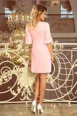 Numoco Ženska cvetlična obleka Neva pastelno roza XL