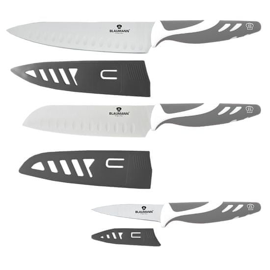 Blaumann komplet nožev z neoprijemljivo površino, moder, 3 kosov, sivi