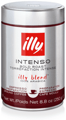 illy kava Intenso, mleta, kofeinska, 250 g