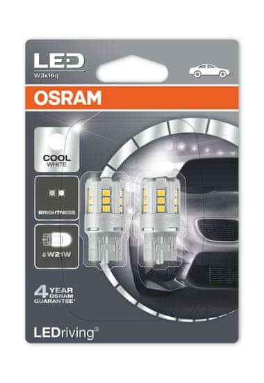 Osram LED W3x16q žarnica 21W, 12V (T20 SC), 2 kosa - Odprta embalaža
