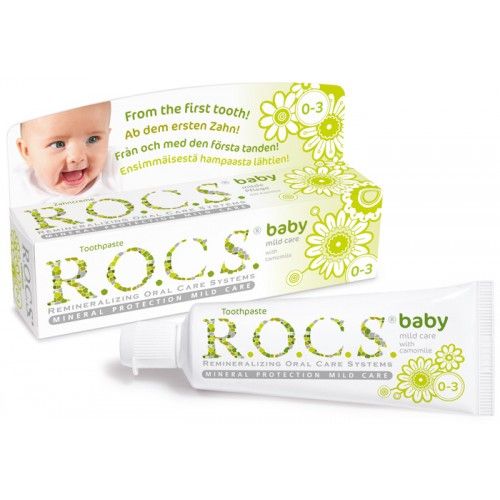 R.O.C.S. zobna pasta Baby Mild Care s kamilico za dojenčke (0-3 let)