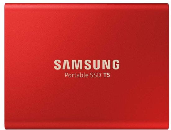 Samsung T5, 500 GB, USB 3.1 Gen 2 zunanji SSD, rdeč