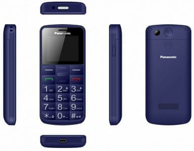 Panasonic KX-TU110EXC, mobilni telefon za starejše, veliki gumbi, SOS tipka, preprosto upravljanje