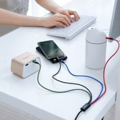 BASEUS Fast 4v1 kabel za polnjenje Lightning (2×), Type-C, Micro USB 3,5 A, CA1T4-A01, 1,2 m, črn