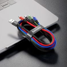 BASEUS Fast 4v1 kabel za polnjenje Lightning (2×), Type-C, Micro USB 3,5 A, CA1T4-A01, 1,2 m, črn