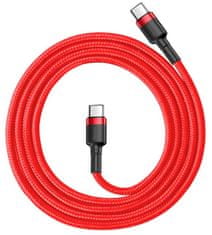 BASEUS Cafule podatkovni kabel Type-C PD 2.0/QC 3.0/60 W/20 V/3 A, 2 m, rdeč CATKLF-H09