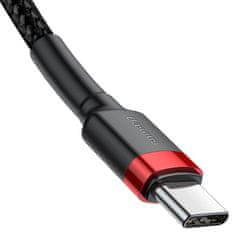 BASEUS Cafule podatkovni kabel tip C QC 3.0, 60 W 20 V, 3 A, 1 m, črno-rdeč (CATKLF-G91)