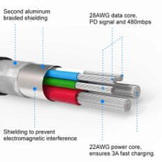 SWISSTEN podatkovni kabel Textile USB-C / Lightning 1,2 M, rdeč 71525206
