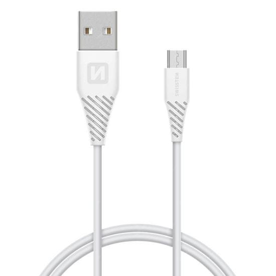 SWISSTEN podatkovni kabel USB/micro USB 1,5 M, bel (9mm) 71504302
