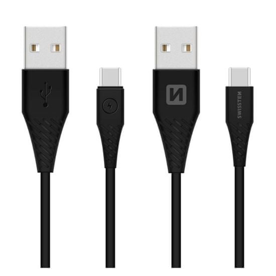SWISSTEN podatkovni kabel USB / USB-C 3.1, črn 1,5 M (9mm) 71504403
