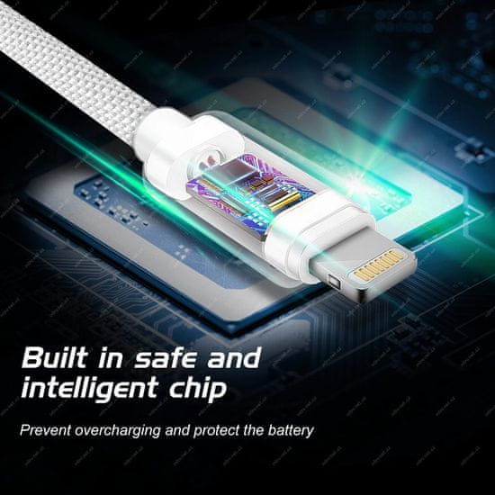 SWISSTEN podatkovni kabel Textile USB / Lightning 3,0 M, črn 71527600 - Odprta embalaža