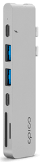 EPICO USB Type-C HUB PRO razdelilnik, srebrn