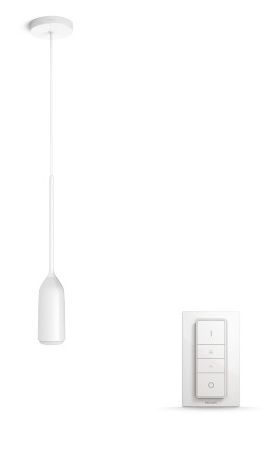 Philips Hue Devote 43007/31/P7 stropna svetilka LED E27 9,5W 806lm 2200-6500K, bela + dimmer switch