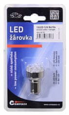 Compass  Žarnica 12LED 12V Ba15s rdeča