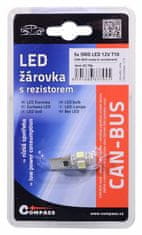 Compass  Žarnica 5 SMD ICE 12V T10 s pripravljenim uporom CAN-BUS bele barve