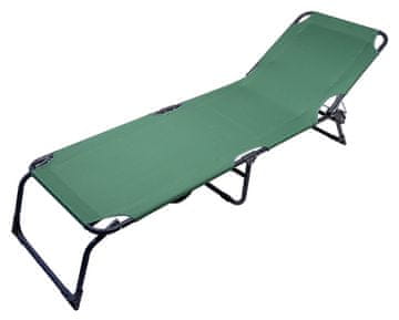 Cattara Zložljiv kamping ležalnik Cattara Berlin, zelen, nastavljiv naslon 3 položaji