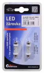 Compass  Žarnica 4LED 12V suf. SV8.5 38mm bela 2ks