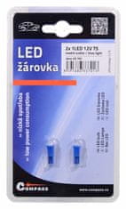 Compass  Žarnica 1LED 12V T5 modra 2ks