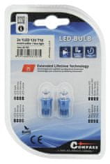 Compass  Žarnica 1LED 12V T10 modra 2ks