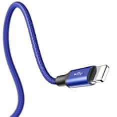 BASEUS Rapid 3v1 napajalni kabel za Micro USB, Lightning (2×) 3A/1,2m temno moder CAMLL-SU13