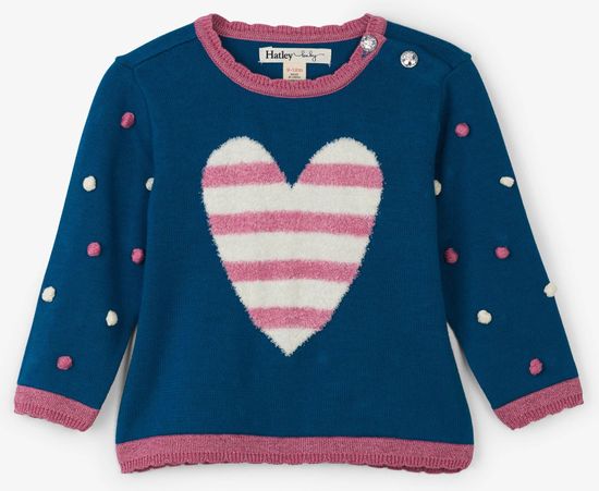 Hatley dekliški pulover s srčkom