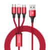 kabel BASEUS 3v1, USB Rapid, rdeč