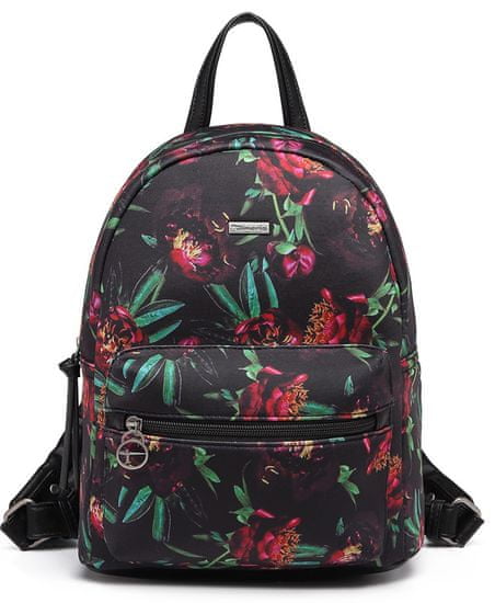 Tamaris 3219192 Volma Backpack ženski nahrbtnik, črn s cvetličnim vzorcem