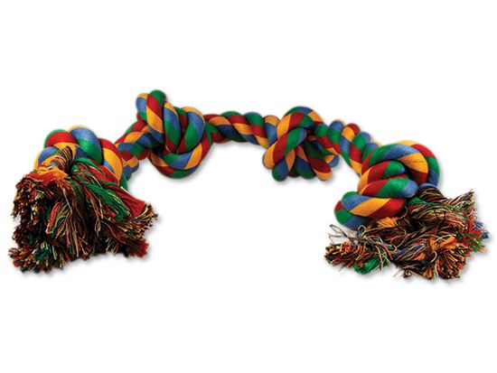 Dog Fantasy igralna vrv za pse, s 4 vozli, bombažna, pisana, 60 cm