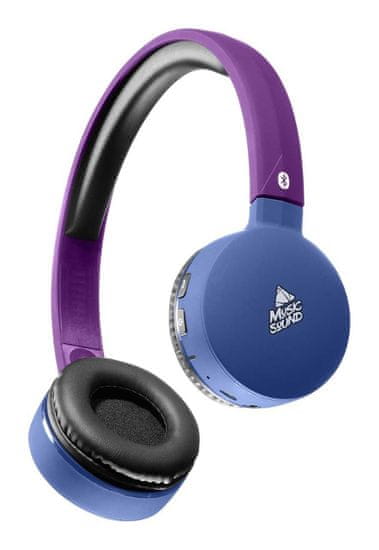 CellularLine BT Music Sound, brezžične Bluetooth slušalke z mikrofonom, vijolične - Odprta embalaža