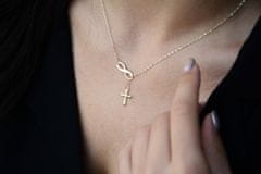 Brilio Zlata ogrlica Infinity s križem 40 cm 273 001 00132