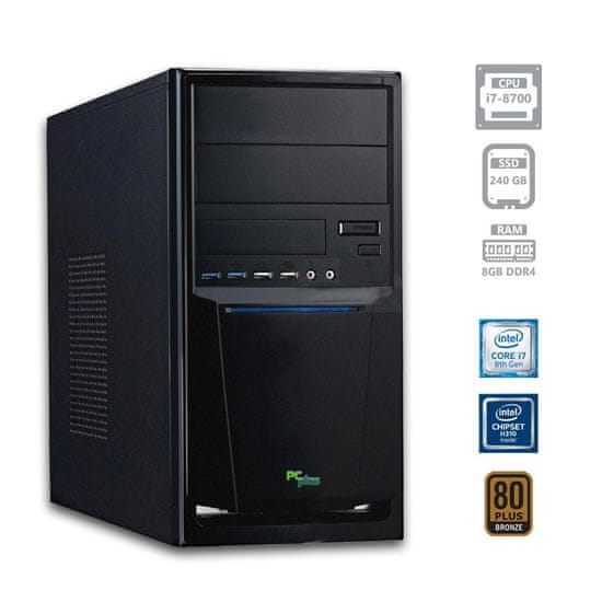 PCplus namizni računalnik e-office i7-8700/8GB/SSD240GB/FreeDOS (138244)
