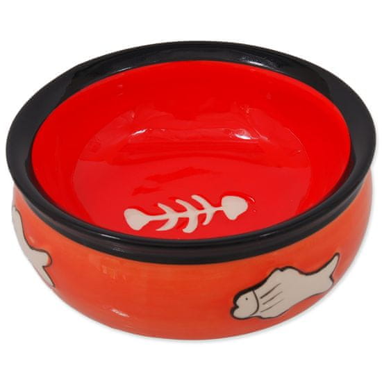 Magic cat keramična posoda z ribjim motivom, oranžna, 12,5 cm
