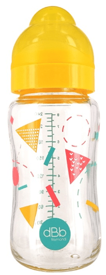 DBB Remond Otroška steklenička Geometrie, s silikonskim cucljem, 240 ml, 0-4m