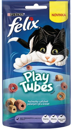 Felix PlayTubes mačja hrana, ribe, kozice, 8 x 50 g