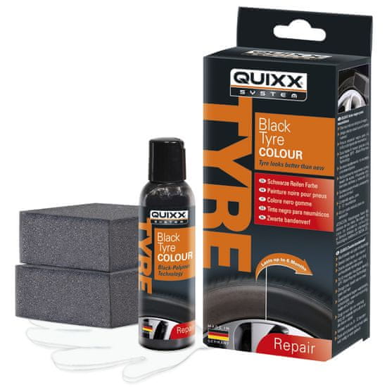 Quixx osvežilna barva za pnevmatike, črna, 75 ml