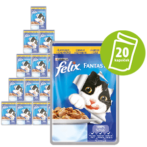 Felix Fantastic vrečka za mačke, piščanec v želeju, 20 x 100 g