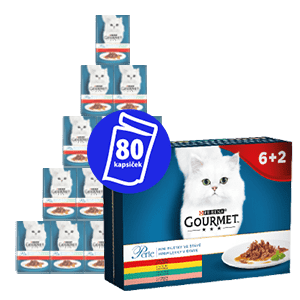 Gourmet Perle hrana za mačke, Multipack 10(4x 85 g) – mini fileji v soku 6+2 zastonj