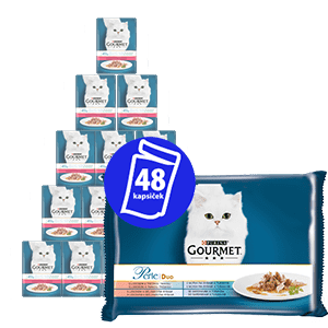Gourmet Perle hrana za mačke, Multipack 12(4x 85 g) – ribji duo 3+1 zastonj