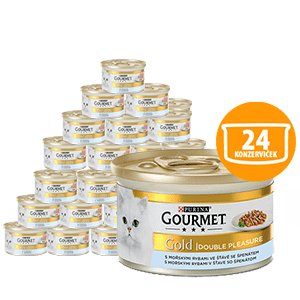 Gourmet Gold Double Pleasure z morskimi ribami in špinačo, 24x85 g