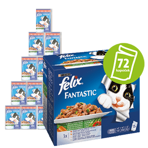 Felix Fantastic mačja hrana, izbor z zelenjavo 6x (12x 100 g)