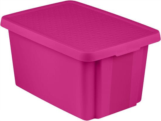 Curver škatla za shranjevanje s pokrovom ESSENTIALS, 45 L, vijolična