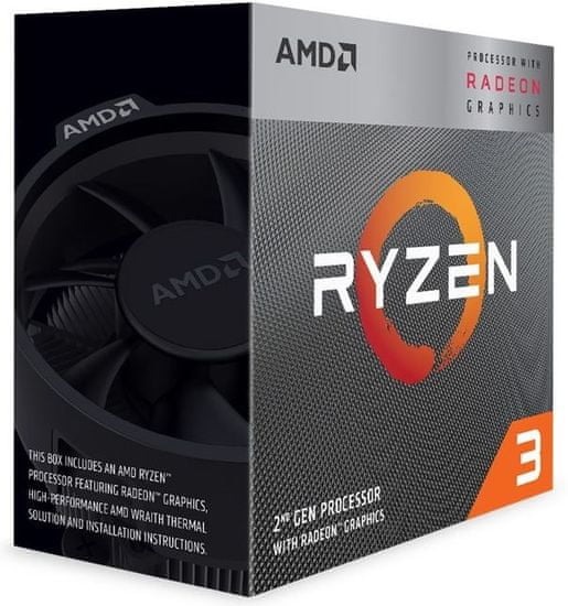 AMD Ryzen 3 3200G, Wraith Stealth hladilnik, 65 W, BOX procesor (YD3200C5FHBOX)