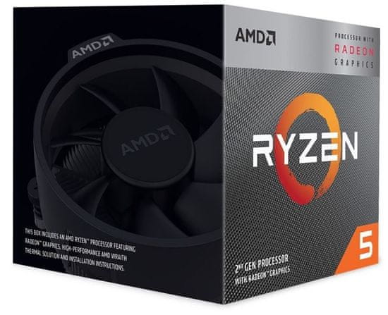 AMD Ryzen 5 3400G, Wraith Spire hladilnik, 65 W, BOX procesor (YD3400C5FHBOX)