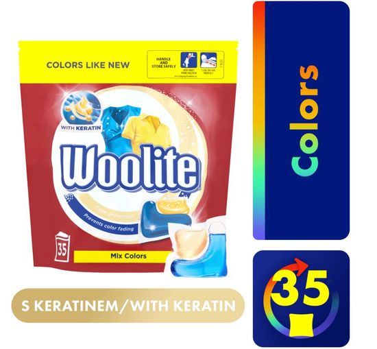 Woolite COLOR Keratin gel kapsule XL, 35 kosov