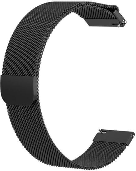 eses 1530001050 pašček z milanskim potiskom za Samsung Galaxy Watch 46 mm/Samsung Gear S3/Huawei 2, črn