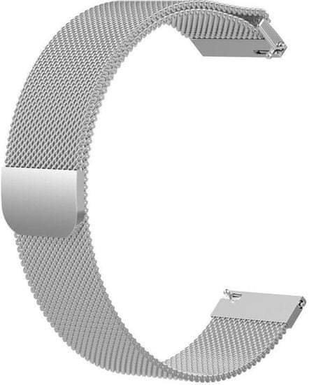 eses 1530001048 pašček z milanskim potiskom za Samsung Galaxy Watch 46 mm/Samsung Gear S3/Huawei 2, srebrn