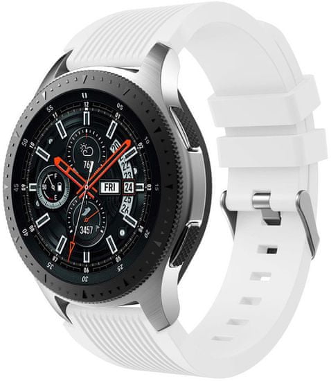 eses 1530001036 silikonski pašček za Samsung Galaxy Watch 46 mm/Samsung Gear S3, bel