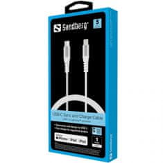 Sandberg USB-C PD v Lightning MFI kabel, 1 m, bel