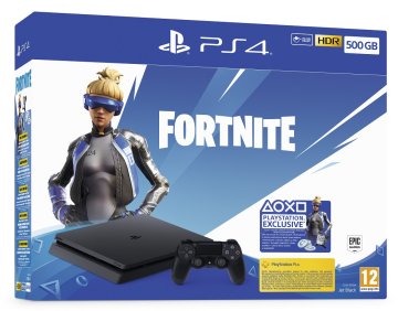 Sony Playstation 4 Slim igralna konzola, 500 GB, črna + VCH Fortnite, (PS719940104)